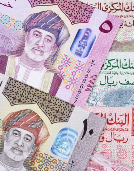 Hikers on a desert dune in Oman