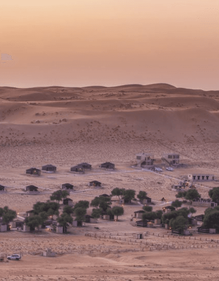 Desert dunes at dusk